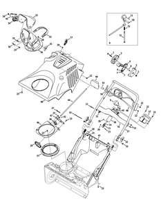 Shroud, Chute And Handle Diagram and Parts List for 1X221LHP (31AM2T6D710-31AM2T6D756)(2013) Cub Cadet Snow Blower